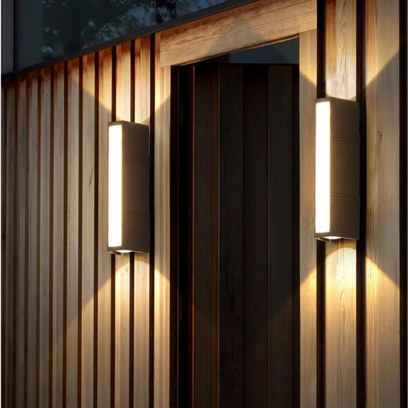 Outdoor Lighting No Wiring - 上下ストリップLEDウォールライト10wウォールスコンスライト屋外ガーデンポーチウォールランプ