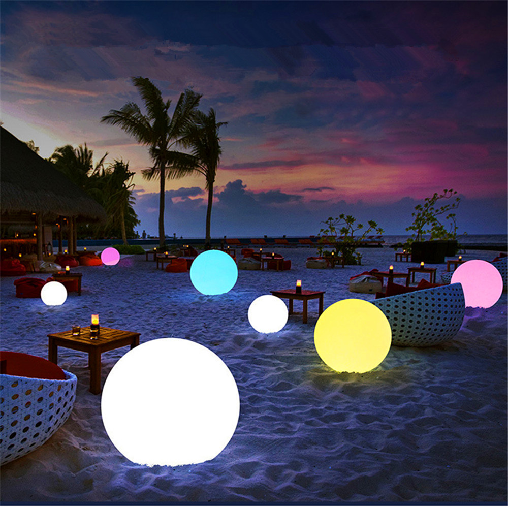 Outdoor Lighting Brands - 充電式LEDグローイングボールライト、子供、大人用、屋外グローブナイトライト、リモコン付き、庭の装飾に最適