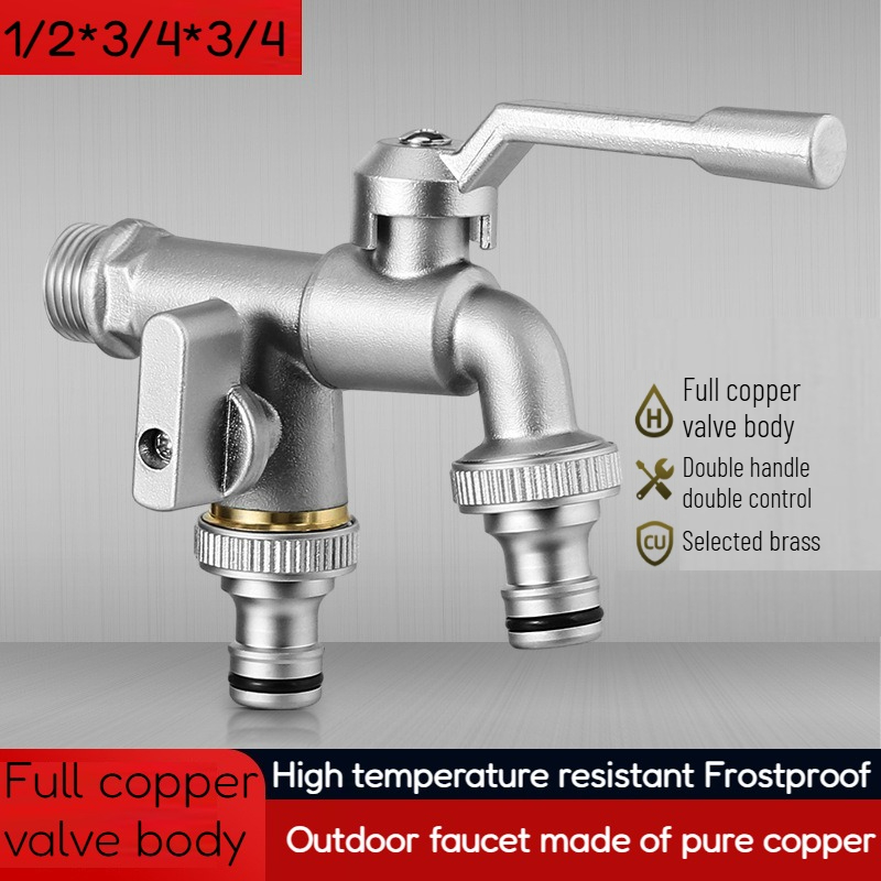 Outdoor Lighting No Outlet - 純銅屋外蛇口ライト高級 1 入口と 2 出口両用耐霜アメリカンスタイル水栓 1/2*3/4*3/4