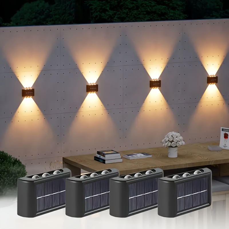 Photocell Outdoor Lighting - LEDソーラーライト 屋外防水 ソーラーウォールランプ 上下発光 ガーデンフェンス装飾用 ソーラー式ウォールランプ