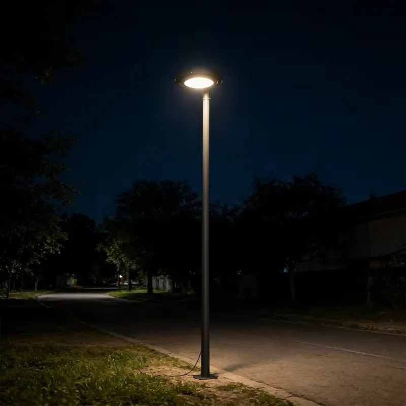 Outdoor Lighting Ip65 - スチールポール付きLEDガーデンランプ 屋外用IP65ポストトップライト 85-265V 30-90W 2700-6500K 色温度範囲
