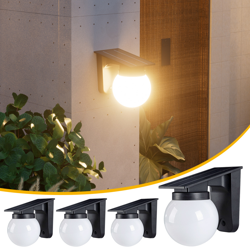 Outdoor Lighting With Outlet - ソーラー球形ウォールライト 屋外IP65防水 ラウンドボールガーデンライト フェンス、パティオ、庭、雰囲気のある通路の装飾用