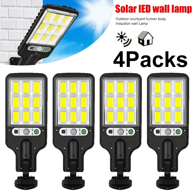 Outdoor Lighting Solar - 強力なLEDソーラー屋外中庭壁掛けランプ充電式誘導ソーラーガーデンライトテラスガレージドア街路灯
