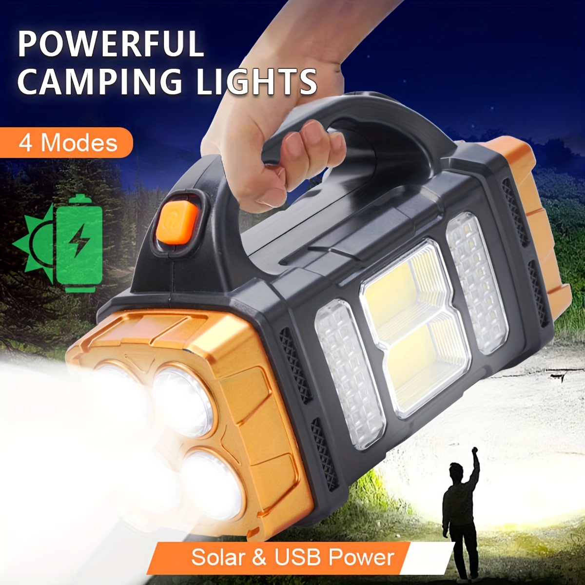 Photocell Outdoor Lighting - 新しいアップグレード充電式ハイパワーソーラー LED 懐中電灯電源銀行付き防水多機能ハンドランプ屋外用