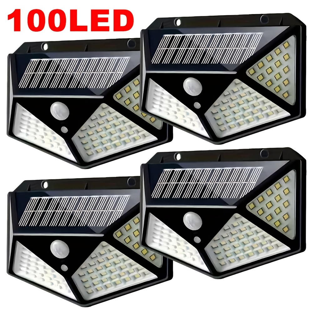 Photocell Outdoor Lighting - 100LED屋外ソーラーガーデンライト、屋外モーションセンサーライト、防水ソーラーウォールランプ（庭、フェンス、庭園、通路、階段用）