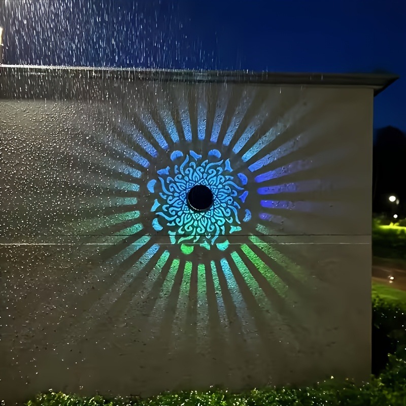 Photocell Outdoor Lighting - ソーラーLEDウォールライトマンダラプロジェクションランタン防水屋外中庭装飾ランプソーラーハンギングランタンガーデン用