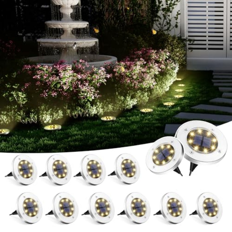 Outdoor Lighting Solar - ソーラーグラウンドライト ソーラーライト 屋外防水 8 LED ソーラー式景観照明