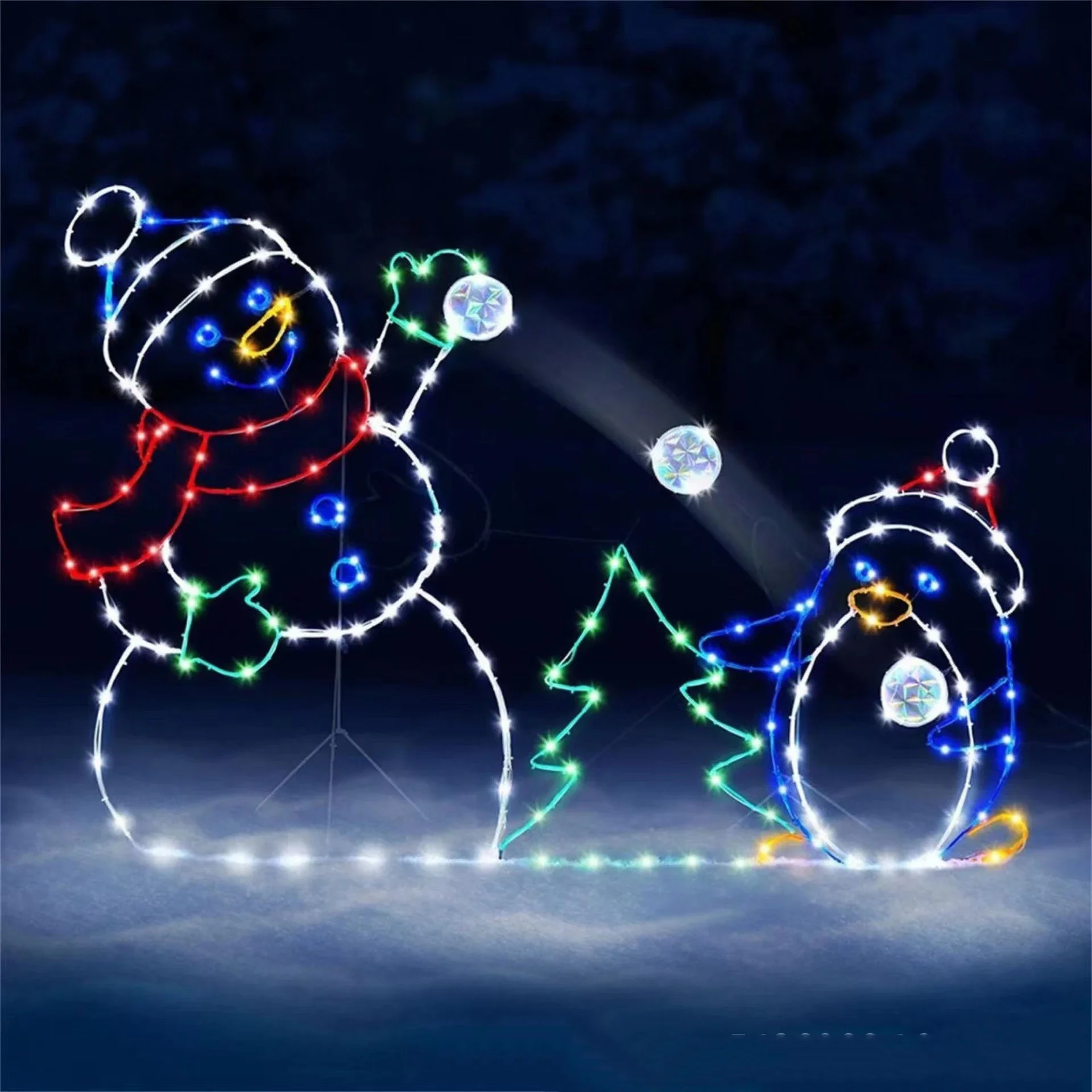 アニメーションスノーボールライトLEDグリッター雪だるまクリ - Outdoor Lighting Brands のレビューと価格