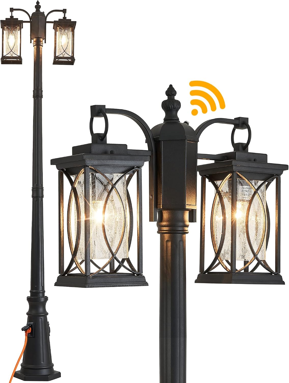 屋外用夕暮れ時から夜明けまでのランプポストモダン2灯式街路灯 - Outdoor Lighting No Outlet のレビューと価格