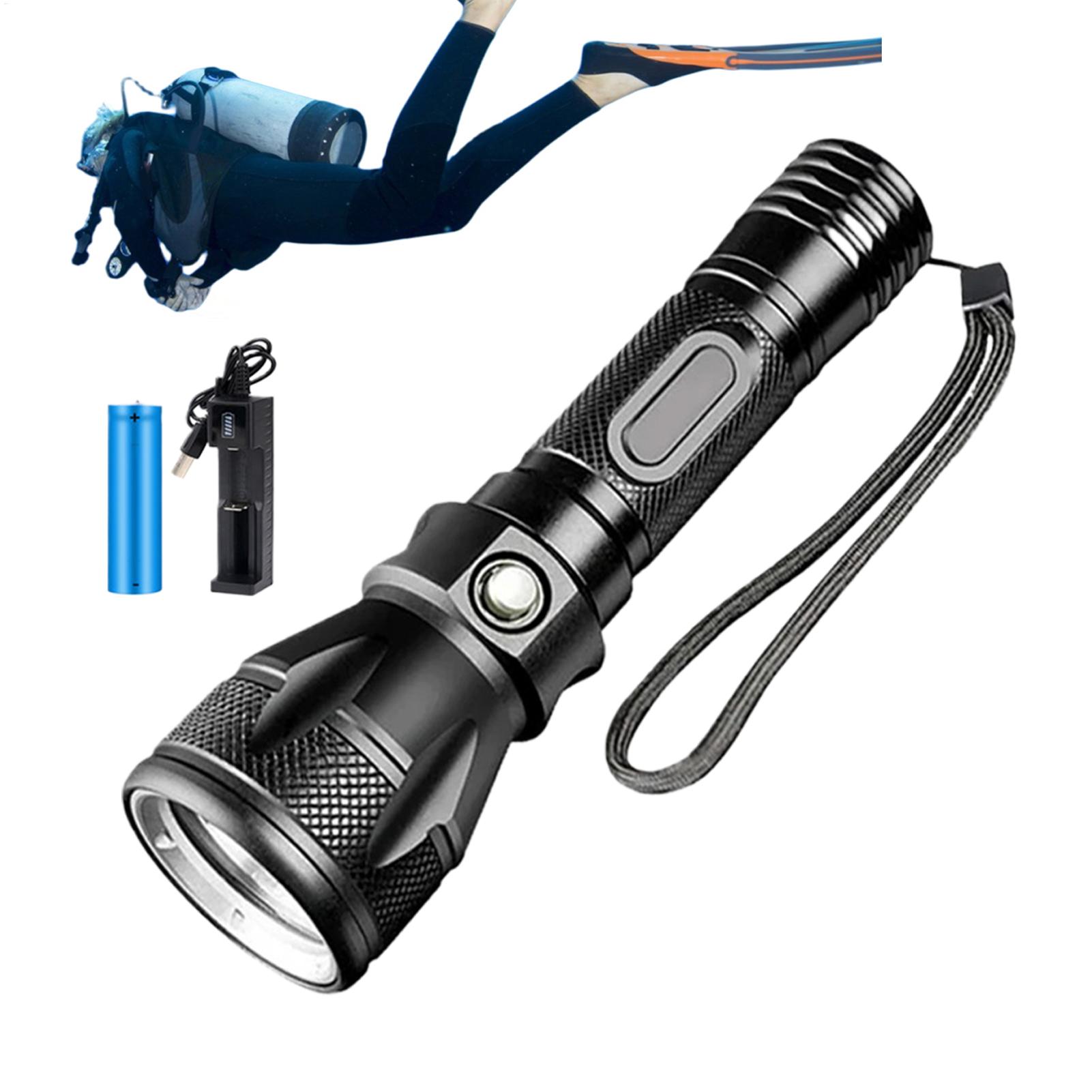 3モード強力充電式防水LEDダイビング懐中電灯トーチポータブ - Outdoor Lighting Brands のレビューと価格