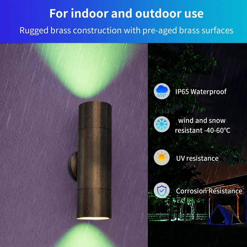 耐久性のある真鍮製屋外LEDウォールライト、IP65防水設計 - Outdoor Lighting Ip65 のレビューと価格