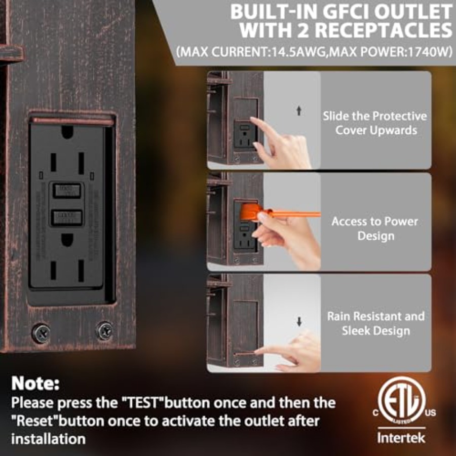 GFCIコンセント付き屋外照明、夕暮れから夜明けまで点灯する - Outdoor Lighting With Outlet のレビューと価格