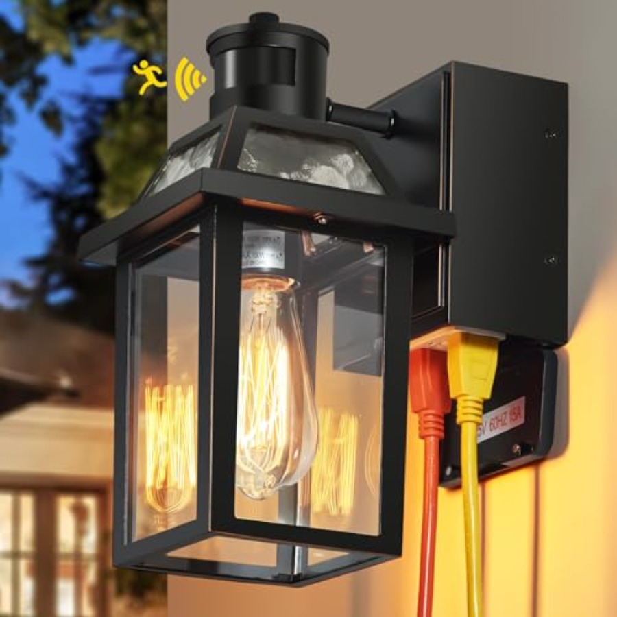 GFCIコンセント付きポーチライト、コンセント付き夕暮れから - Outdoor Lighting No Outlet のレビューと価格