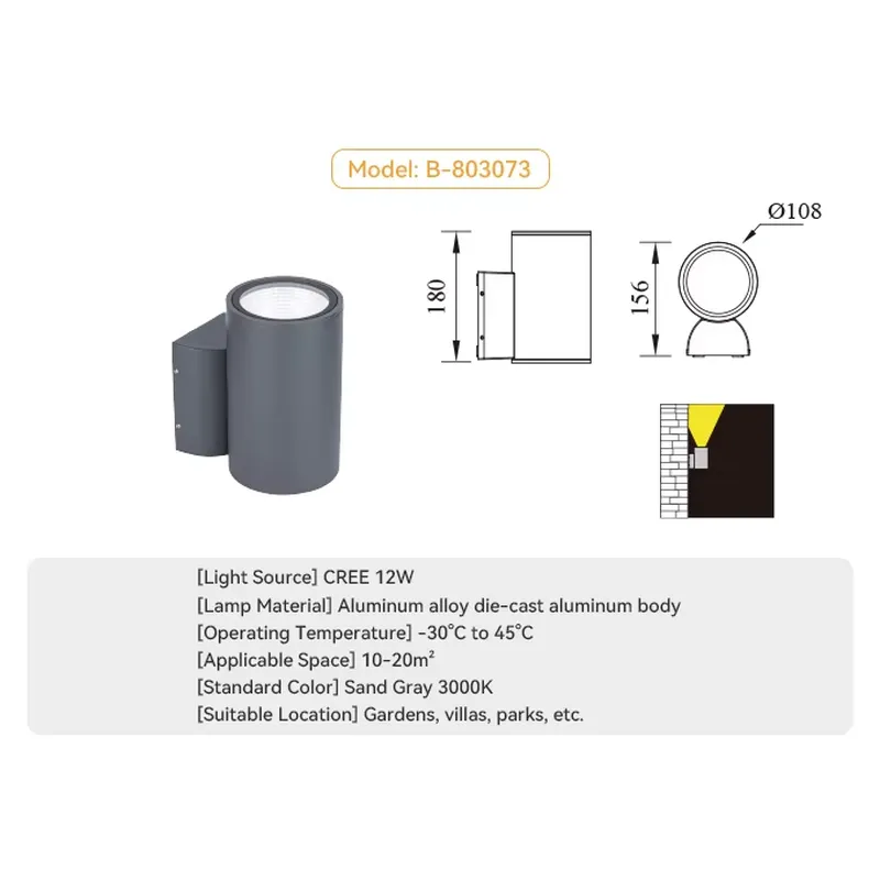 屋外壁装飾ライト カスタム外部上下壁ライト モダン防水レトロ - Outdoor Lighting Waterproof のレビューと価格