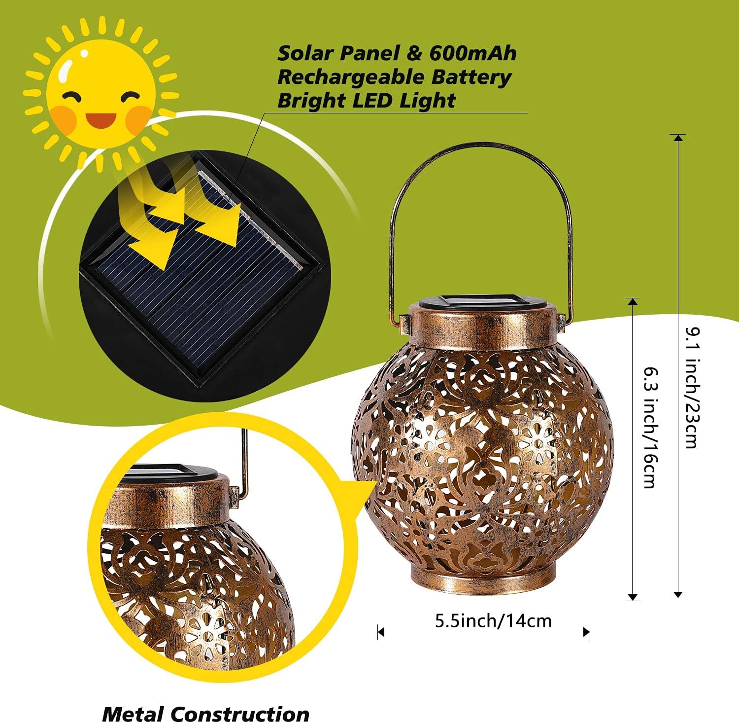 1-6 個モロッコソーラーランタン屋外防水金属吊り下げ LE - Photocell Outdoor Lighting のレビューと価格