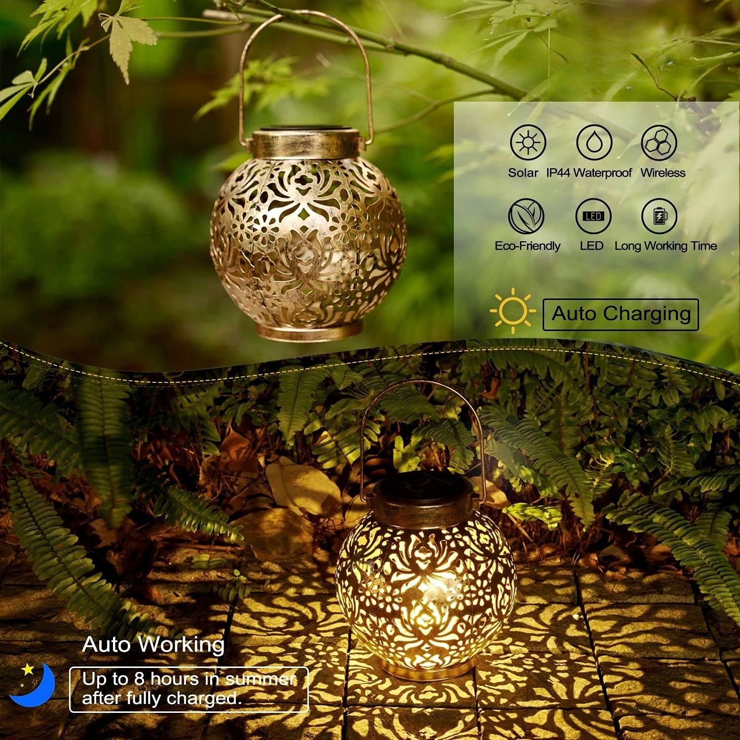 1-6 個モロッコソーラーランタン屋外防水金属吊り下げ LE - Photocell Outdoor Lighting のレビューと価格