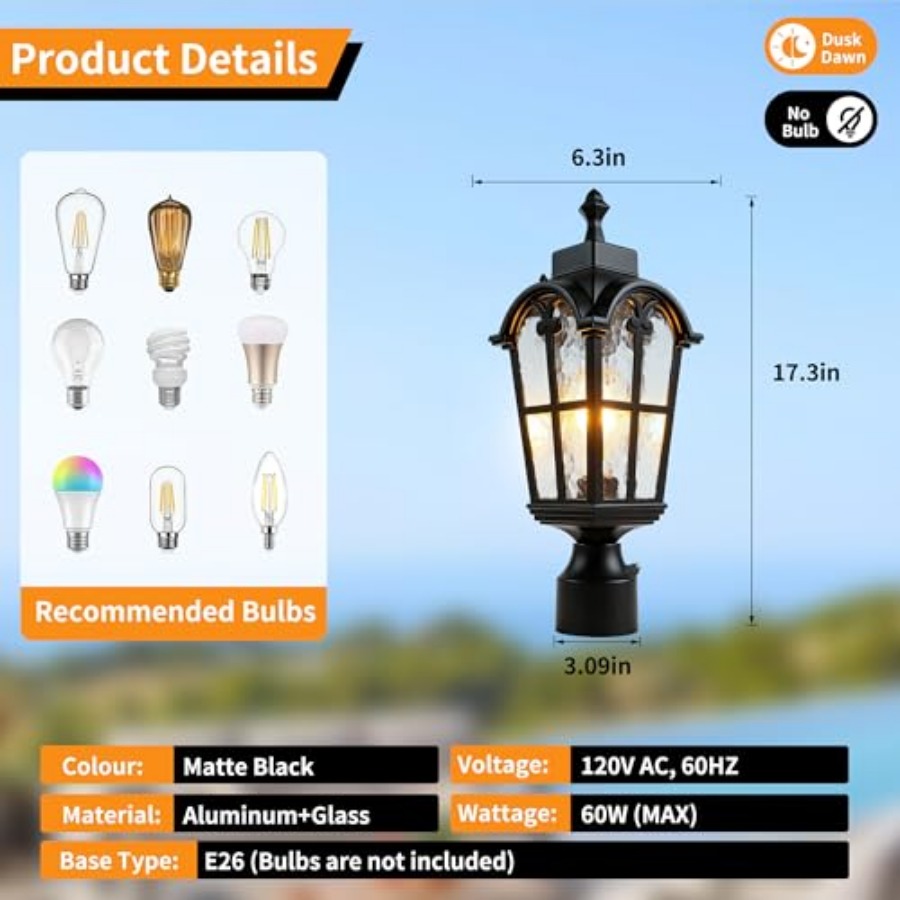 センサー屋外ポストライト防水ポストライト器具屋外防錆防水エク - Outdoor Lighting Waterproof のレビューと価格