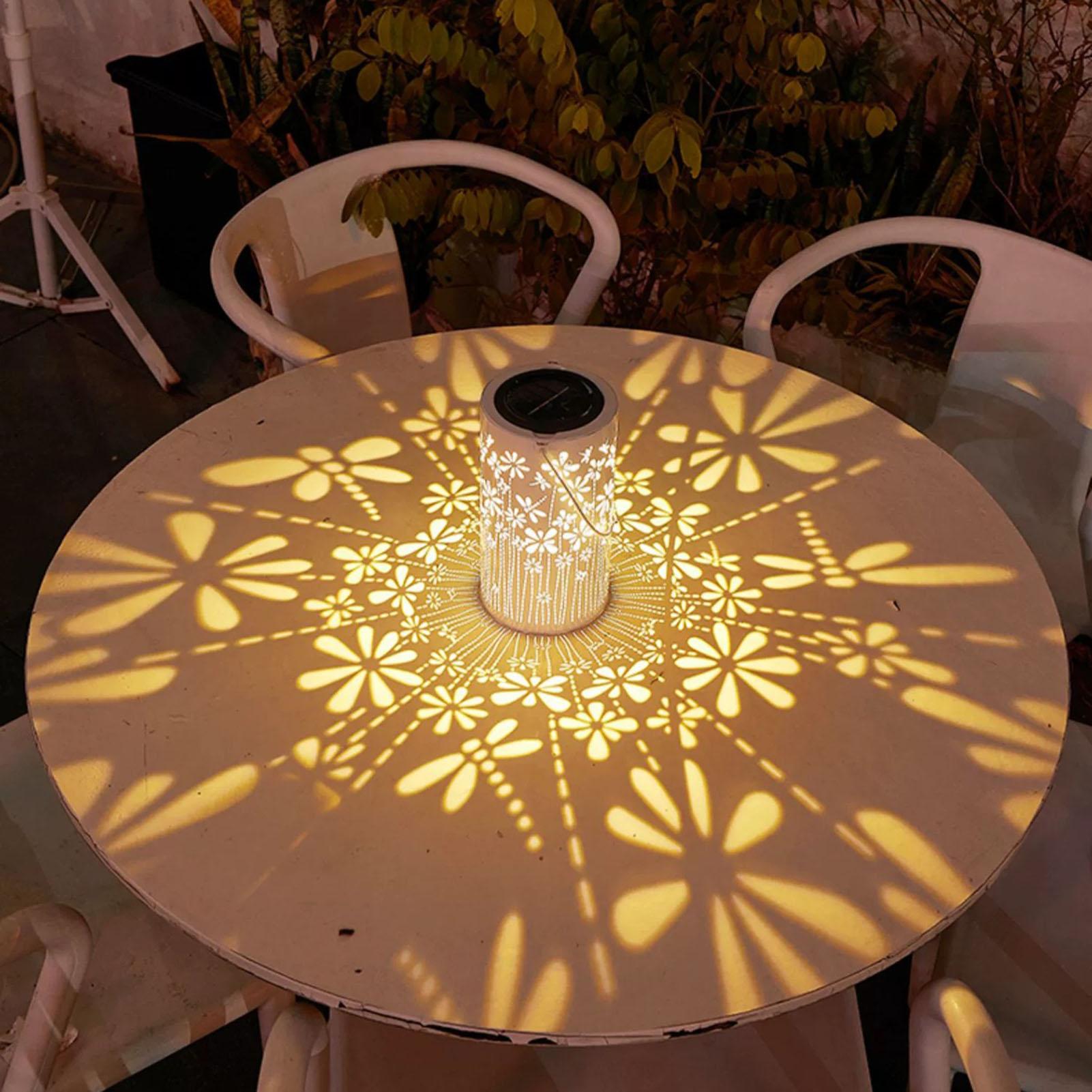 ソーラーランタン装飾的なカラフルな金属製フラワーライトソーラ - Outdoor Lighting And Landscape のレビューと価格