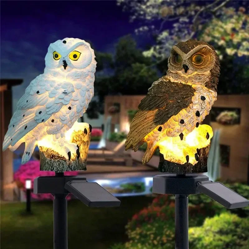 ソーラーフクロウ像ガーデンライトLED防水屋外装飾、庭やパテ - Outdoor Lighting Ip65 のレビューと価格