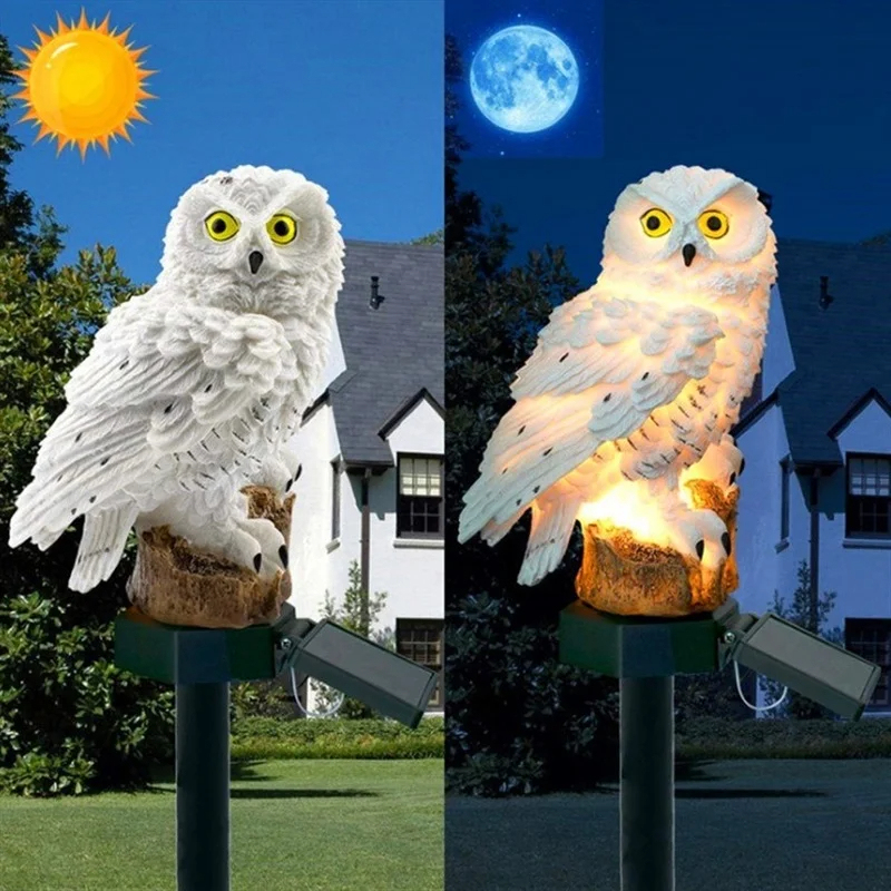 ソーラーフクロウ像ガーデンライトLED防水屋外装飾、庭やパテ - Outdoor Lighting Ip65 のレビューと価格
