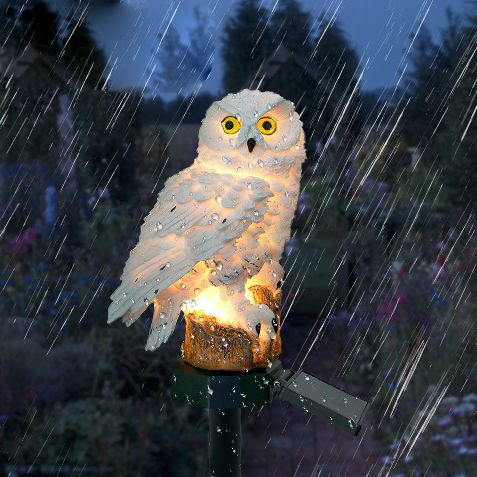 ソーラーフクロウ像ガーデンライトLED防水屋外装飾、庭やパテ - Outdoor Lighting Ip65 のレビューと価格