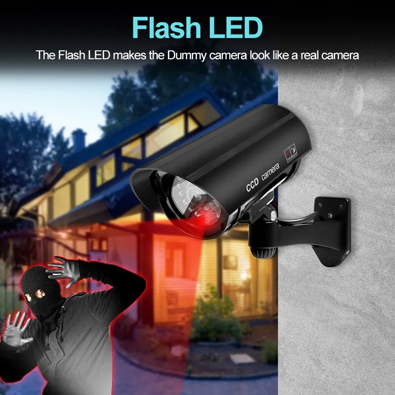 1PC ダミーセキュリティカメラ防水屋内屋外偽CCTV監視シ - Outdoor Lighting No Wiring のレビューと価格
