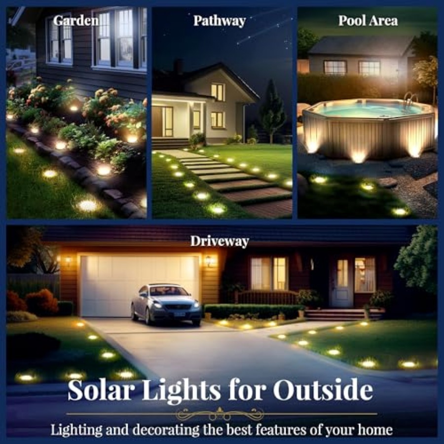 ソーラーグラウンドライト ソーラーライト 屋外防水 8 LE - Outdoor Lighting Solar のレビューと価格