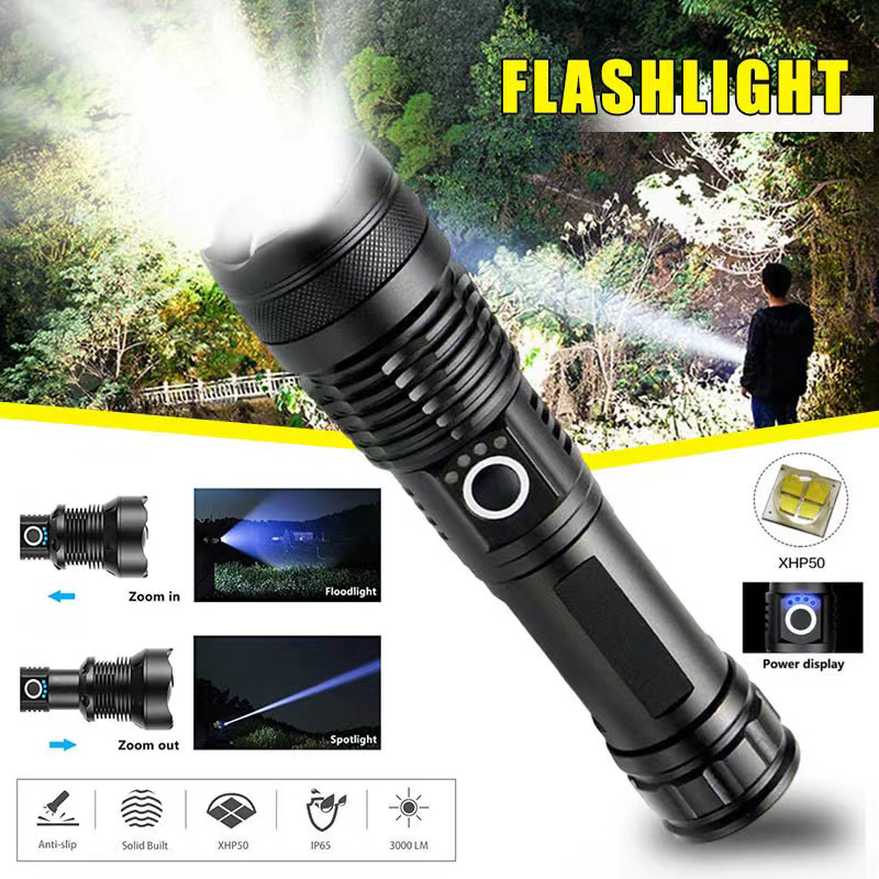 ハイパワー XHP70 LED 懐中電灯 USB-C 充電式 - Outdoor Lighting Waterproof のレビューと価格
